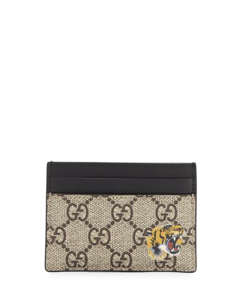 gucci tiger print card case|Gucci card case men.